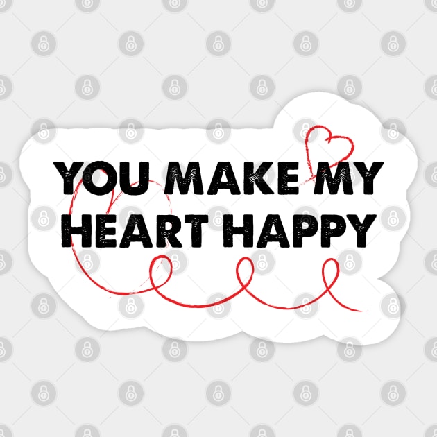 You Make My Heart Happy Kids Valentine Sticker by S-Log